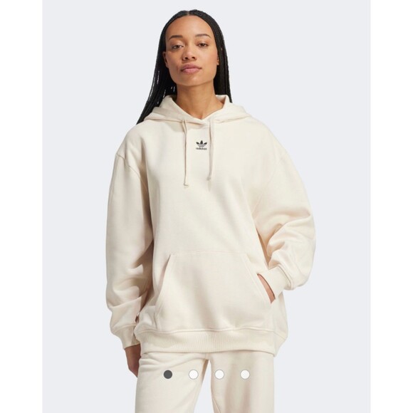 adidas Tops - Women's Adidas Essentials Oversized Fleece Hoodie Wonder White Medium